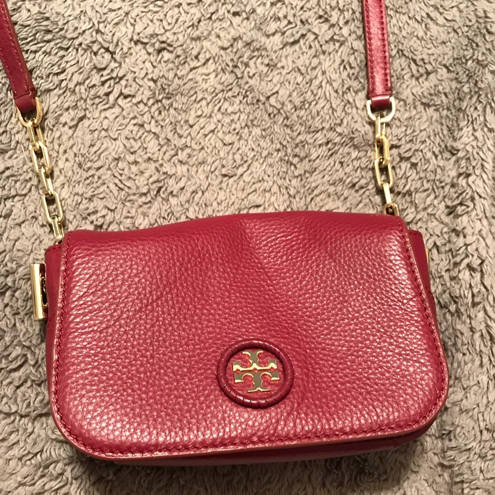 Tory Burch burgundy red crossbody
